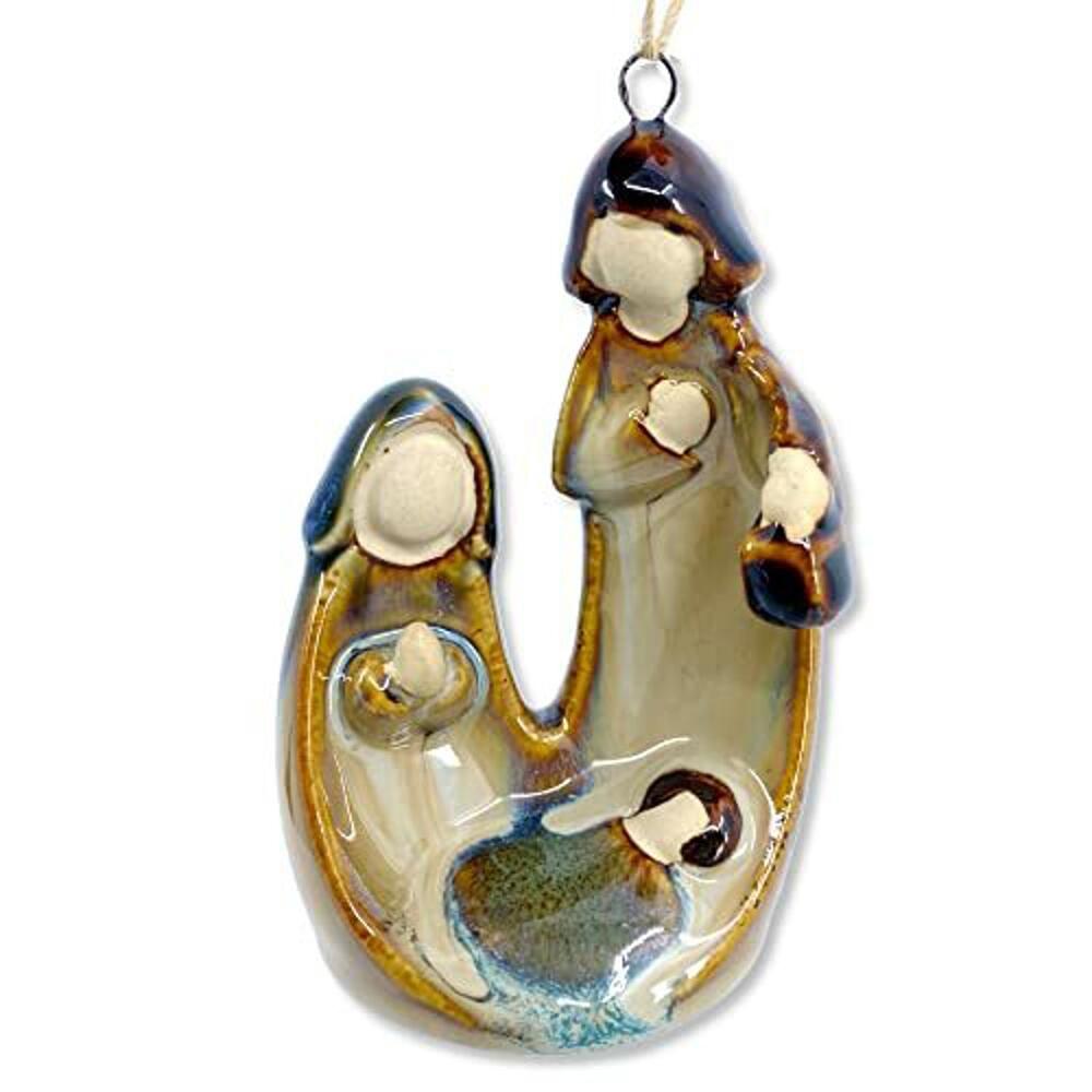 Nativity Ornament - Mary Joseph Jesus Glazed Christmas Tree Ornament Christmas